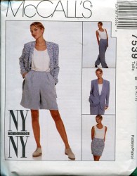 7539 MCCALLS NEW YORK NY 1 BUTTON JACKET, TANK TOP, BOTTOMS PATTERN 8=12